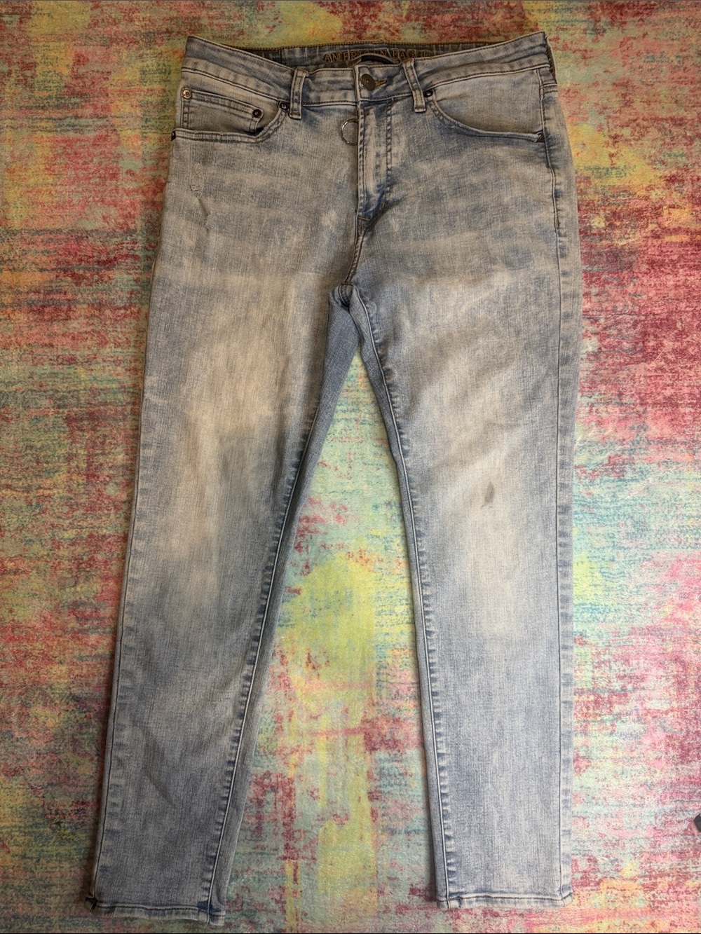 American Eagle Outfitters Men's Skinny Light Blue Washed Jeans